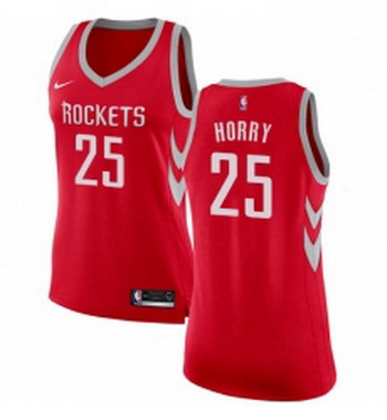 Womens Nike Houston Rockets 25 Robert Horry Authentic Red Road NBA Jersey Icon Edition