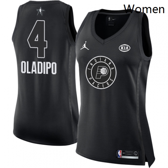 Womens Nike Jordan Indiana Pacers 4 Victor Oladipo Swingman Black 2018 All Star Game NBA Jersey