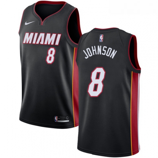 Womens Nike Miami Heat 8 Tyler Johnson Swingman Black Road NBA Jersey Icon Edition