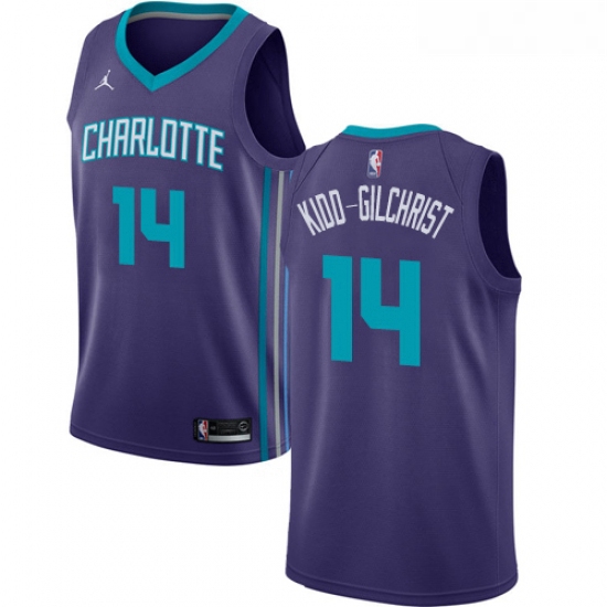 Womens Nike Jordan Charlotte Hornets 14 Michael Kidd Gilchrist Authentic Purple NBA Jersey Statement