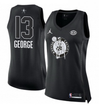 Womens Nike Jordan Oklahoma City Thunder 13 Paul George Swingman Black 2018 All Star Game NBA Jersey