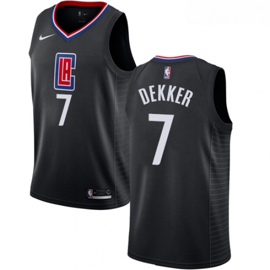 Womens Nike Los Angeles Clippers 7 Sam Dekker Authentic Black Alternate NBA Jersey Statement Edition