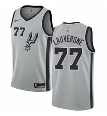 Womens Nike San Antonio Spurs 77 Joffrey Lauvergne Swingman Silver Alternate NBA Jersey Statement Ed