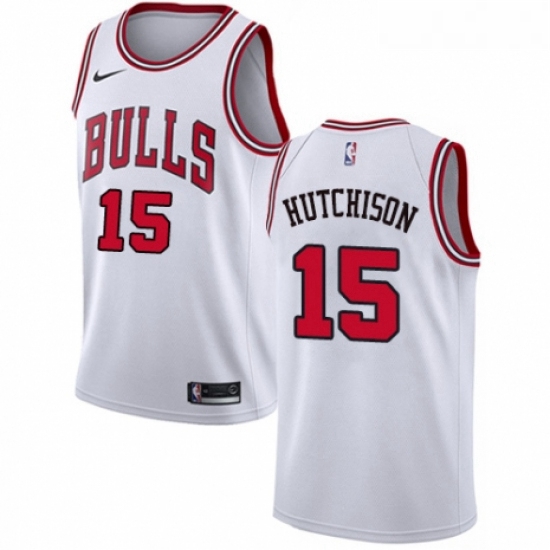 Womens Nike Chicago Bulls 15 Chandler Hutchison Authentic White NBA Jersey Association Edition