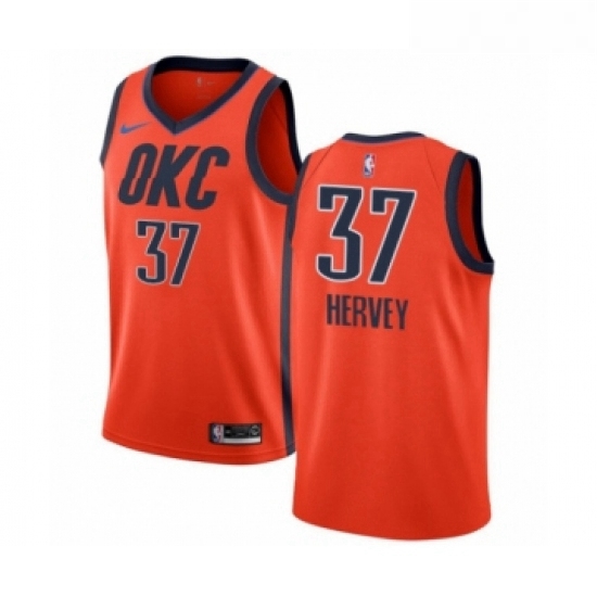 Womens Nike Oklahoma City Thunder 37 Kevin Hervey Orange Swingman Jersey Earned Edition