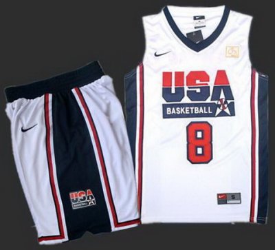 USA Basketball Retro 1992 Olympic Dream Team White Jersey & Shorts Suit #8 Scottie Pippen