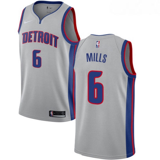 Womens Nike Detroit Pistons 6 Terry Mills Swingman Silver NBA Jersey Statement Edition