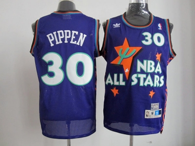 NBA Chicago Bulls 95 All Star #30 Pippen Purple Jerseys