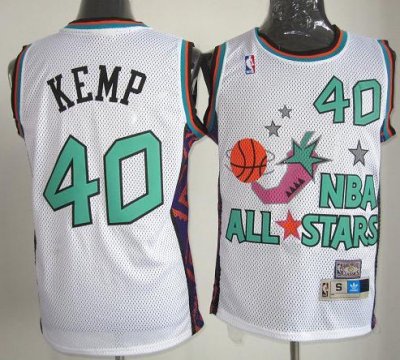 Seattle SuperSonics #40 Shawn Kemp 1995 All Star White NBA Jerseys