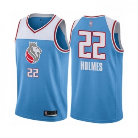 Womens Sacramento Kings 22 Richaun Holmes Swingman Blue Basketball Jersey City Edition