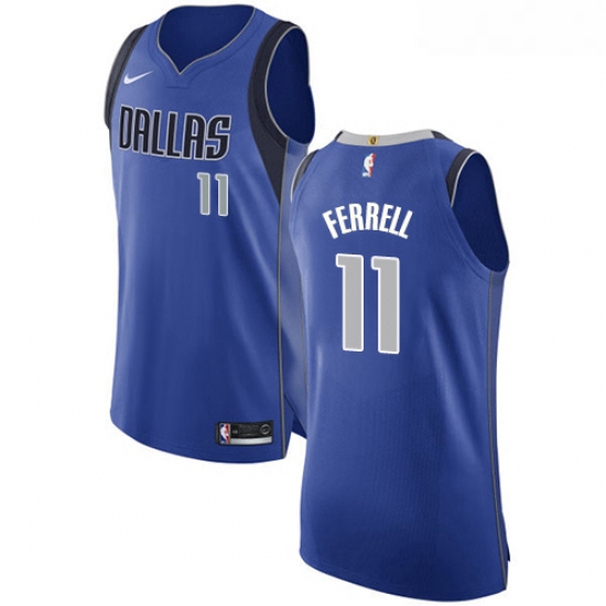 Womens Nike Dallas Mavericks 11 Yogi Ferrell Authentic Royal Blue Road NBA Jersey Icon Edition