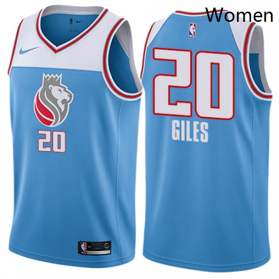 Womens Nike Sacramento Kings 20 Harry Giles Swingman Blue NBA Jersey City Edition