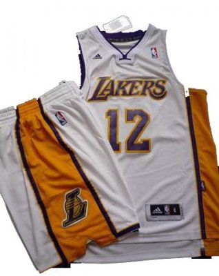 Los Angeles Lakers 12# Dwight Howard White Revolution 30 Swingman NBA Jersey & Shorts Suit