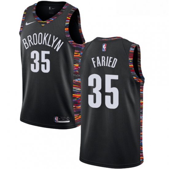 Womens Nike Brooklyn Nets 35 Kenneth Faried Swingman Black NBA Jersey 2018 19 City Edition