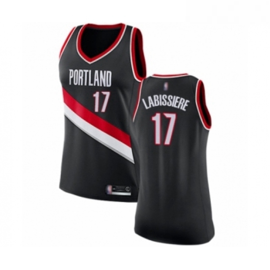 Womens Portland Trail Blazers 17 Skal Labissiere Swingman Black Basketball Jersey Icon Edition