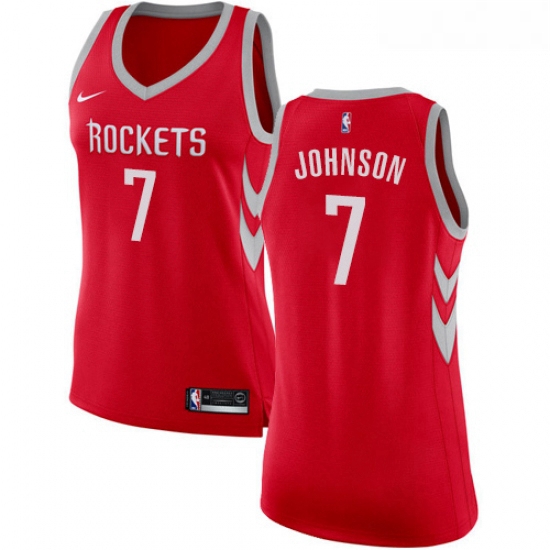 Womens Nike Houston Rockets 7 Joe Johnson Authentic Red NBA Jersey Icon Edition