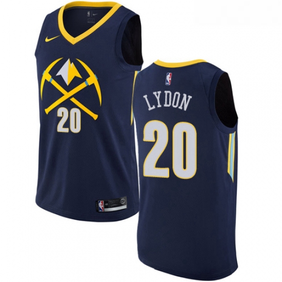 Womens Nike Denver Nuggets 20 Tyler Lydon Swingman Navy Blue NBA Jersey City Edition