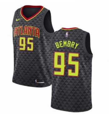 Womens Nike Atlanta Hawks 95 DeAndre Bembry Swingman Black Road NBA Jersey Icon Edition