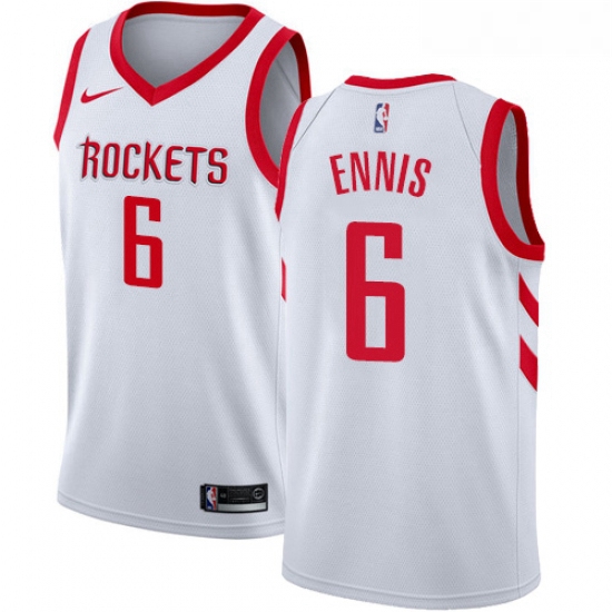 Womens Nike Houston Rockets 6 Tyler Ennis Authentic White Home NBA Jersey Association Edition