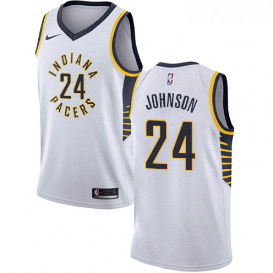 Womens Nike Indiana Pacers 24 Alize Johnson Authentic White NBA Jersey Association Edition