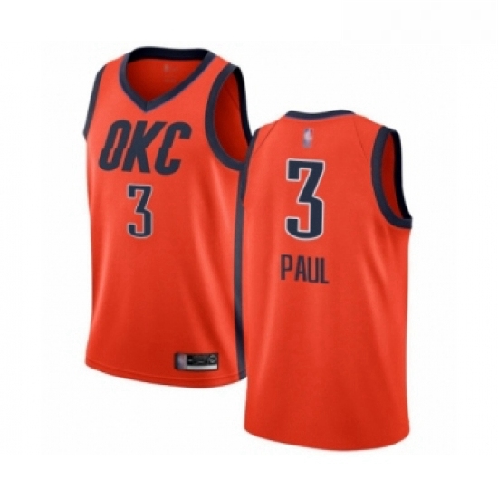 Womens Oklahoma City Thunder 3 Chris Paul Orange Swingman Jersey Earned Edition