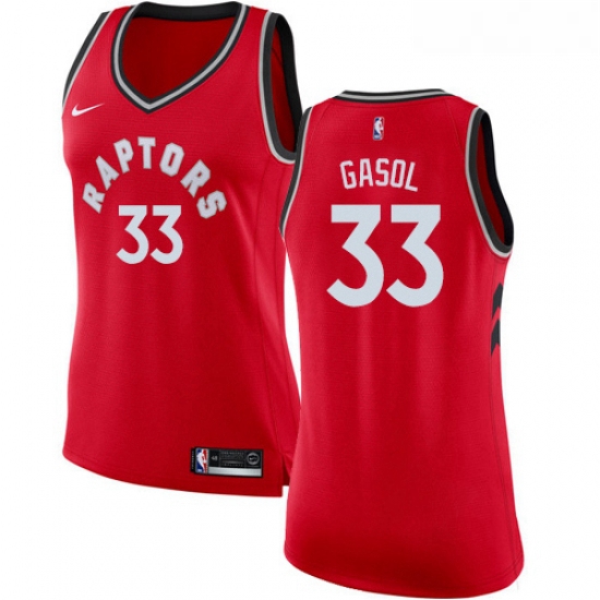 Womens Nike Toronto Raptors 33 Marc Gasol Red NBA Swingman Icon Edition Jersey