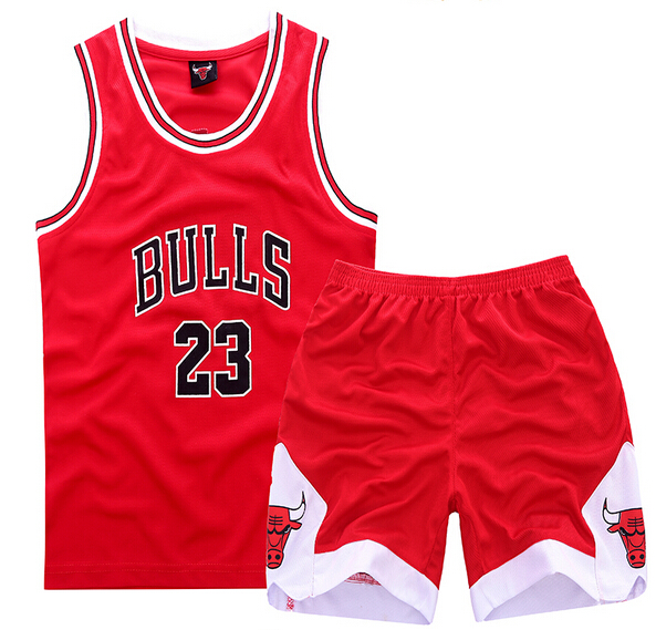 Youth NBA Chicago Bulls 23# Mickle Jordan Red Suit Sets