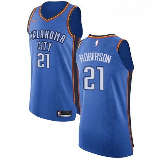 Womens Nike Oklahoma City Thunder 21 Andre Roberson Authentic Royal Blue Road NBA Jersey Icon Editio