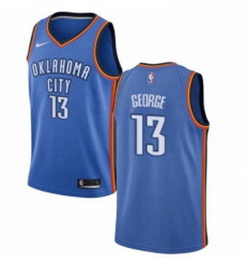 Womens Nike Oklahoma City Thunder 13 Paul George Swingman Royal Blue Road NBA Jersey Icon Edition