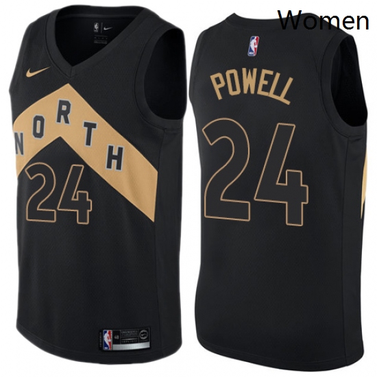 Womens Nike Toronto Raptors 24 Norman Powell Swingman Black NBA Jersey City Edition