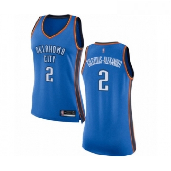 Womens Oklahoma City Thunder 2 Shai Gilgeous Alexander Swingman Royal Blue Basketball Jersey Icon Ed