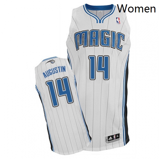 Womens Adidas Orlando Magic 14 DJ Augustin Authentic White Home 