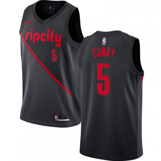 Womens Nike Portland Trail Blazers 5 Seth Curry Swingman Black NBA Jersey 2018 19 City Edition