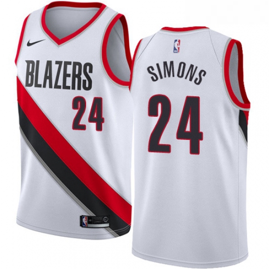 Womens Nike Portland Trail Blazers 24 Anfernee Simons Swingman White NBA Jersey Association Edition