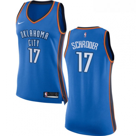 Womens Nike Oklahoma City Thunder 17 Dennis Schroder Swingman Royal Blue NBA Jersey Icon Edition