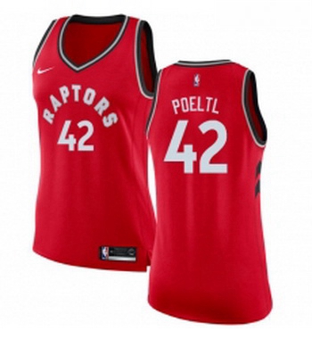 Womens Nike Toronto Raptors 42 Jakob Poeltl Authentic Red Road NBA Jersey Icon Edition