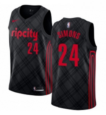 Womens Nike Portland Trail Blazers 24 Anfernee Simons Swingman Black NBA Jersey City Edition