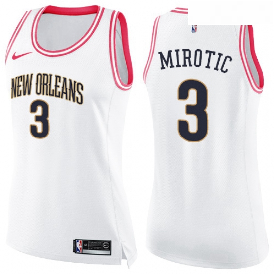 Womens Nike New Orleans Pelicans 3 Nikola Mirotic Swingman White