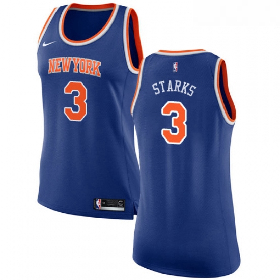 Womens Nike New York Knicks 3 John Starks Authentic Royal Blue NBA Jersey Icon Edition