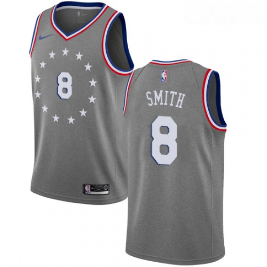 Womens Nike Philadelphia 76ers 8 Zhaire Smith Swingman Gray NBA Jersey City Edition