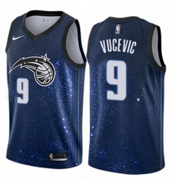 Womens Nike Orlando Magic 9 Nikola Vucevic Swingman Blue NBA Jersey City Edition