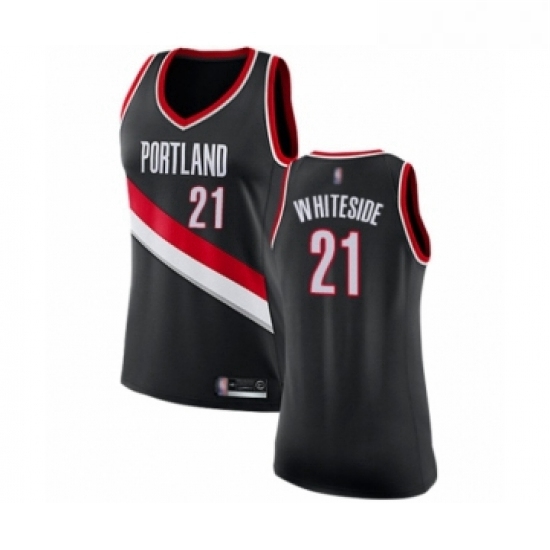 Womens Portland Trail Blazers 21 Hassan Whiteside Swingman Black