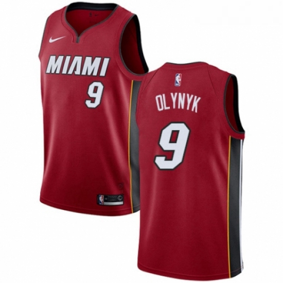 Womens Nike Miami Heat 9 Kelly Olynyk Authentic Red NBA Jersey S