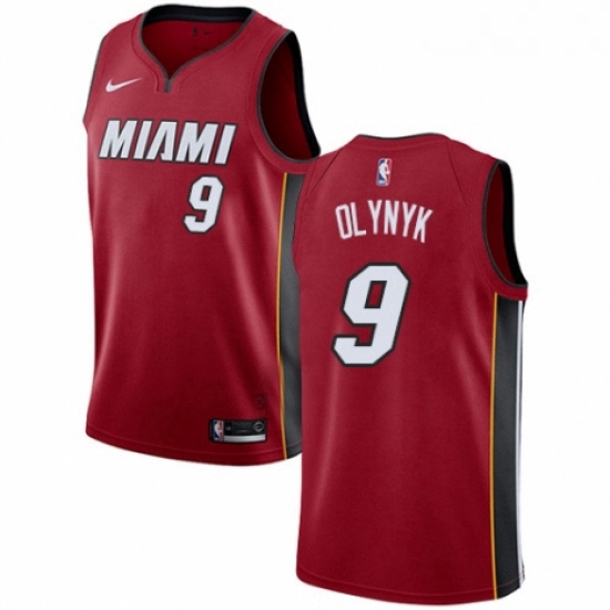 Womens Nike Miami Heat 9 Kelly Olynyk Authentic Red NBA Jersey Statement Edition