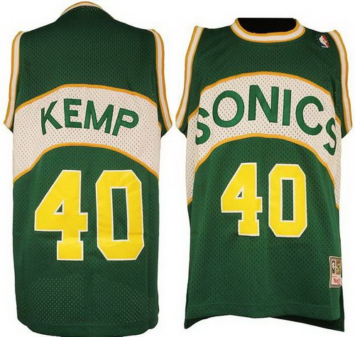 Seattle SuperSonics #40 Shawn Kemp Green Soul Swingman NBA Jersey