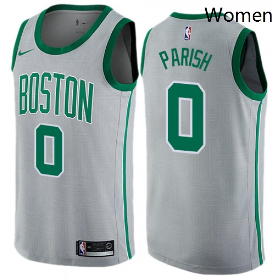 Womens Nike Boston Celtics 0 Robert Parish Swingman Gray NBA Jer