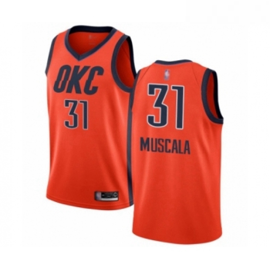 Womens Oklahoma City Thunder 31 Mike Muscala Orange Swingman Jersey Earned Edition