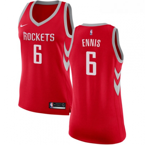 Womens Nike Houston Rockets 6 Tyler Ennis Swingman Red Road NBA Jersey Icon Edition