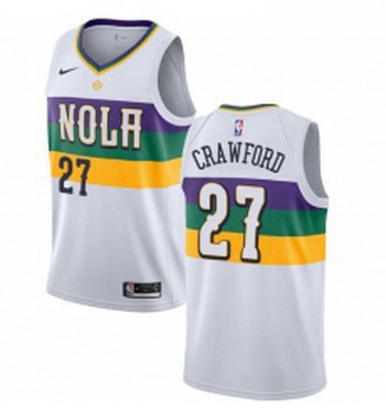 Womens Nike New Orleans Pelicans 27 Jordan Crawford Swingman White NBA Jersey City Edition