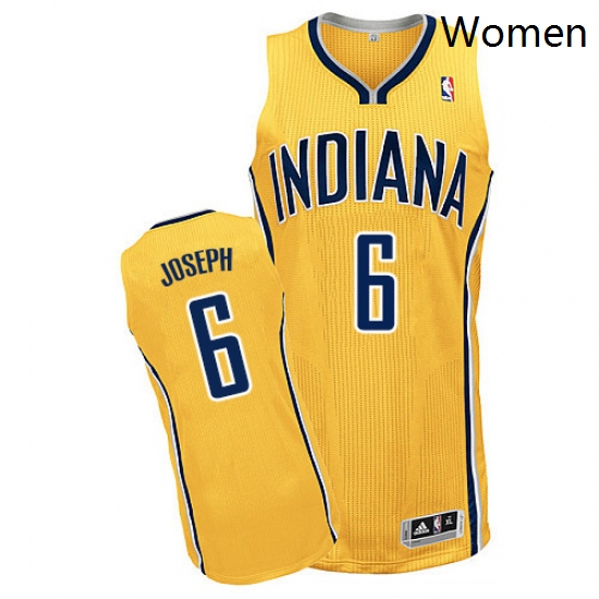 Womens Adidas Indiana Pacers 6 Cory Joseph Authentic Gold Altern